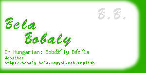 bela bobaly business card